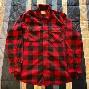 Wrangler Red and Black Plaid Flannel Shirt